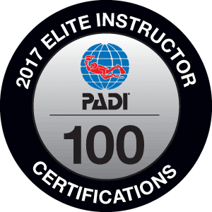 PADI Elite Instructor 2017 award